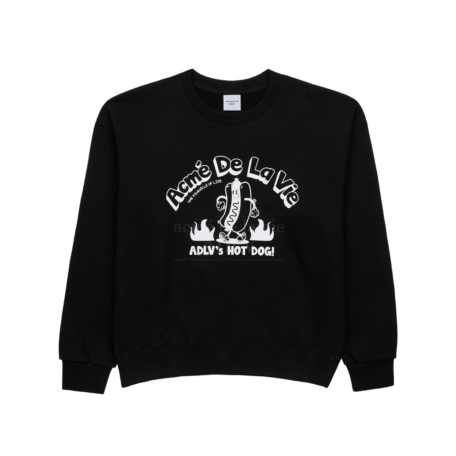 ADLV-[해외전용 상품] FIRE HOT DOG ARTWORK SWEAT SHIRT BLACK