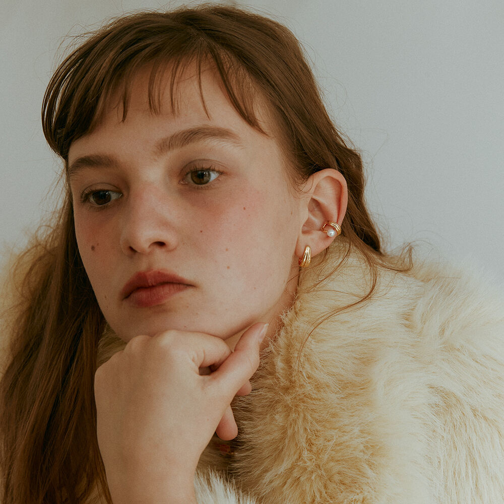 韓國VINTAGE HOLLYWOOD - Two-line Triple Bow Earcuff