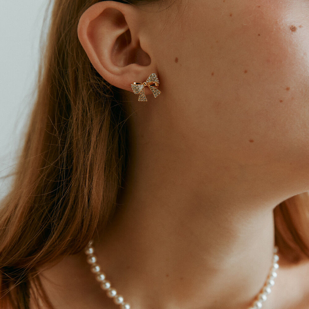 韓國VINTAGE HOLLYWOOD - Twinkle Ribbon Earrings (2color)