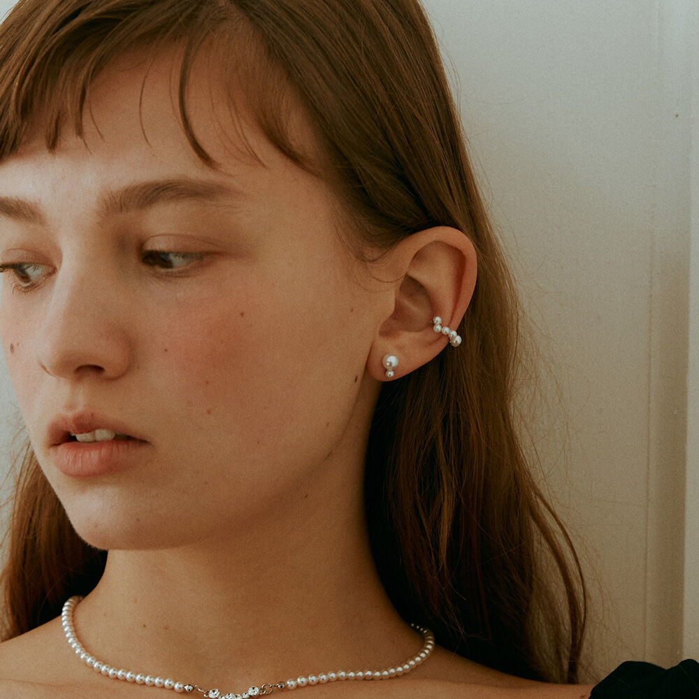 韓國VINTAGE HOLLYWOOD - Petit Double Pearl Earrings