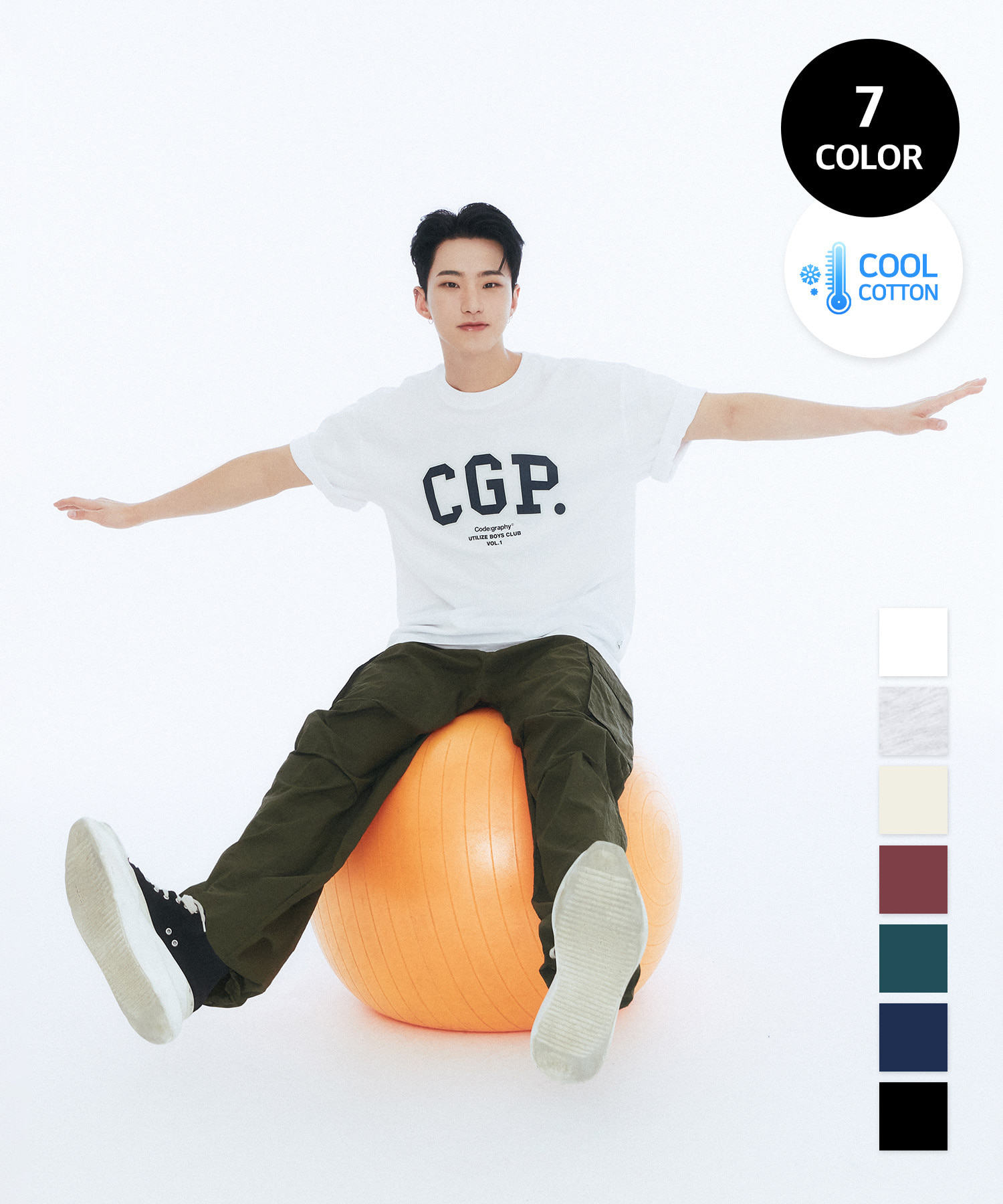韓國CODEGRAPHY - [COOL COTTON] CGP ARCH LOGO T-SHIRT_7 color