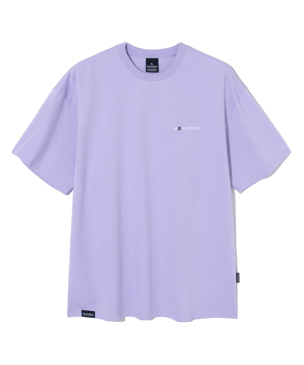 韓國GROOVE RHYME - SIGNATURE FLOWER LOGO T-SHIRTS (LIGHT PURPLE) 