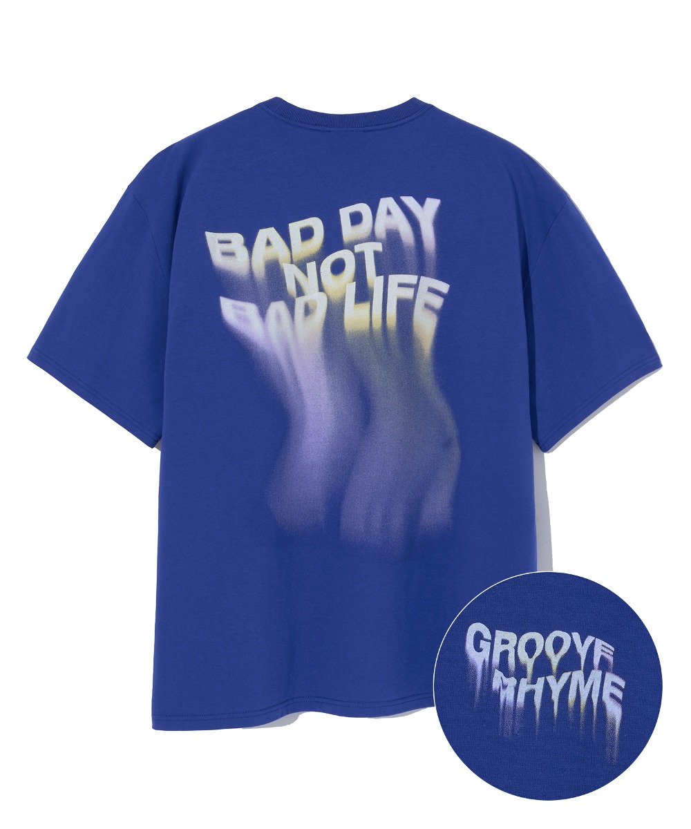 韓國GROOVE RHYME - MELTING LOGO GRAPHIC T-SHIRTS (BLUE)