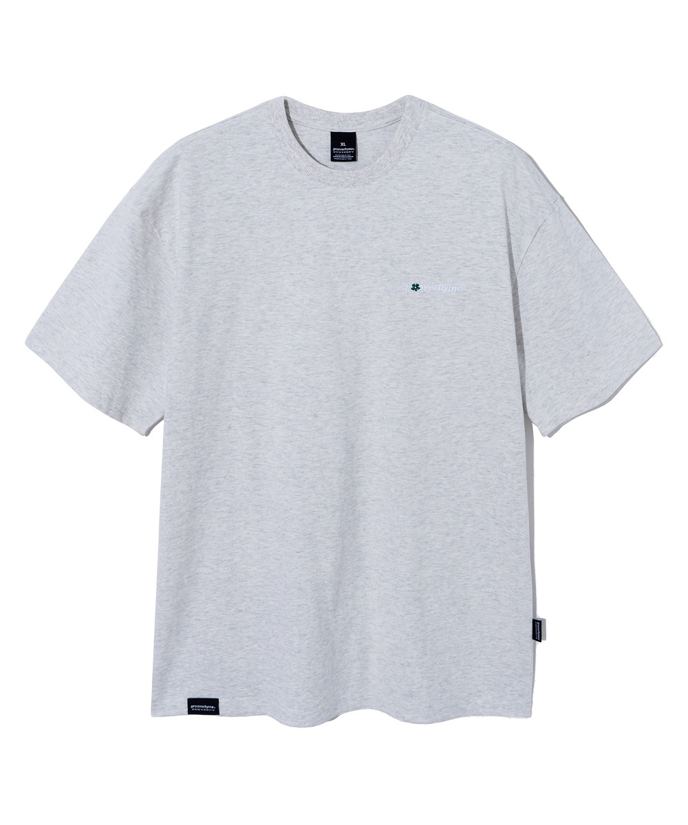 韓國GROOVE RHYME - SIGNATURE FLOWER LOGO T-SHIRTS (OATMEAL GREY)