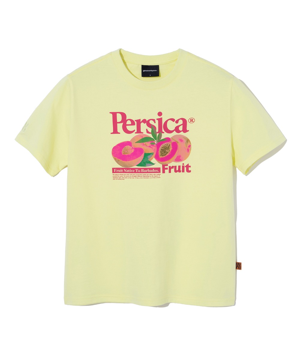 韓國GROOVE RHYME - (W) PERSICA PEACHES T-SHIRTS (LIGHT LIME) 