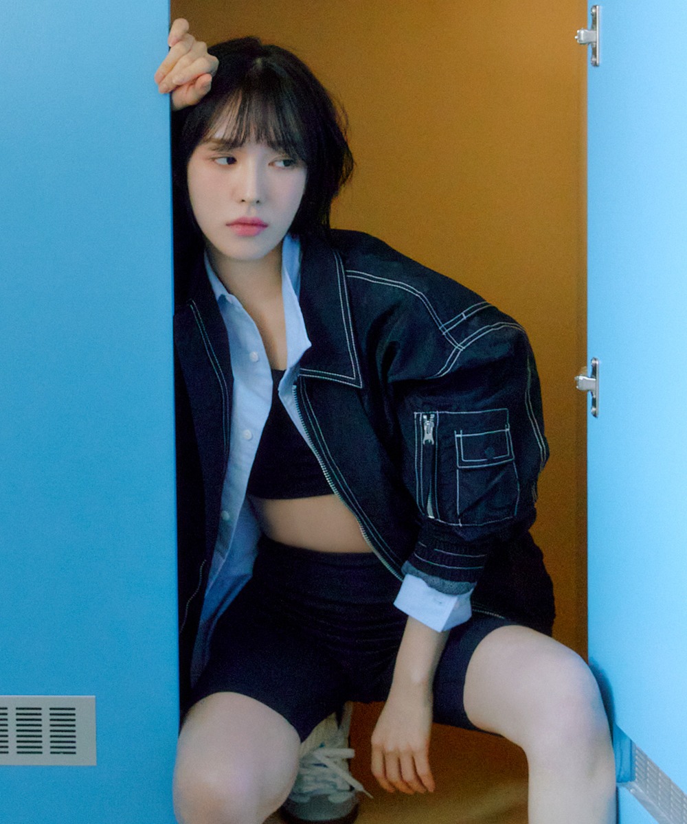 韓國GROOVE RHYME - (W) STITCH POINT BLOUSON (BLACK)|WENDY同款