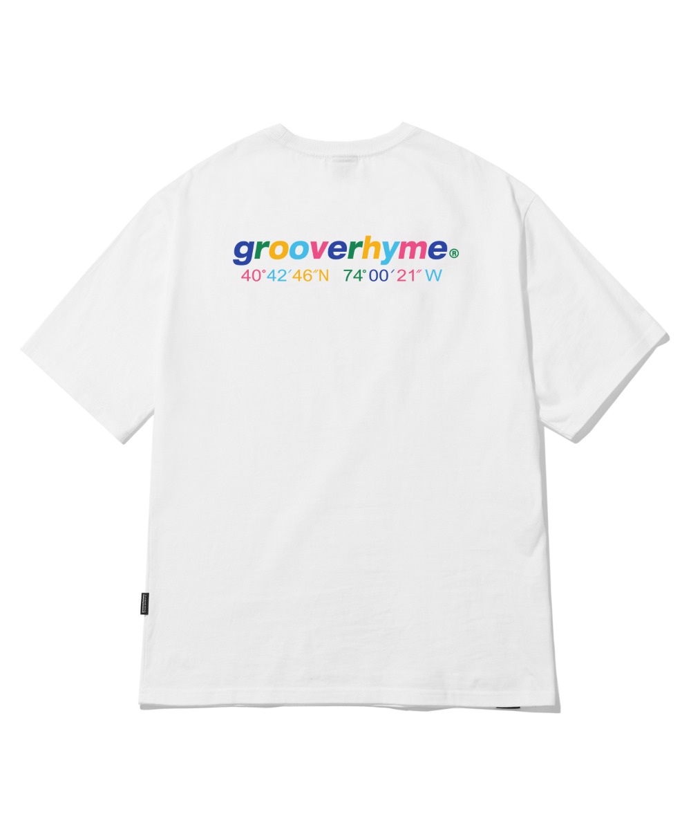 韓國GROOVE RHYME - NYC LOCATION MULTI COLOR T-SHIRT (WHITE)