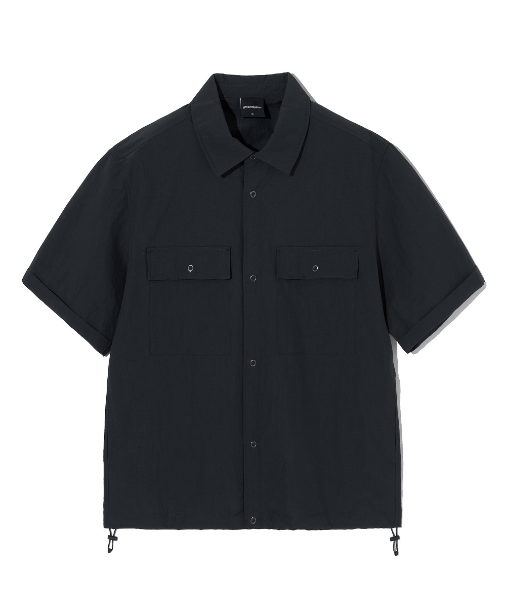 韓國GROOVE RHYME - UTILITY POCKET SHIRTS (CHARCOAL) 