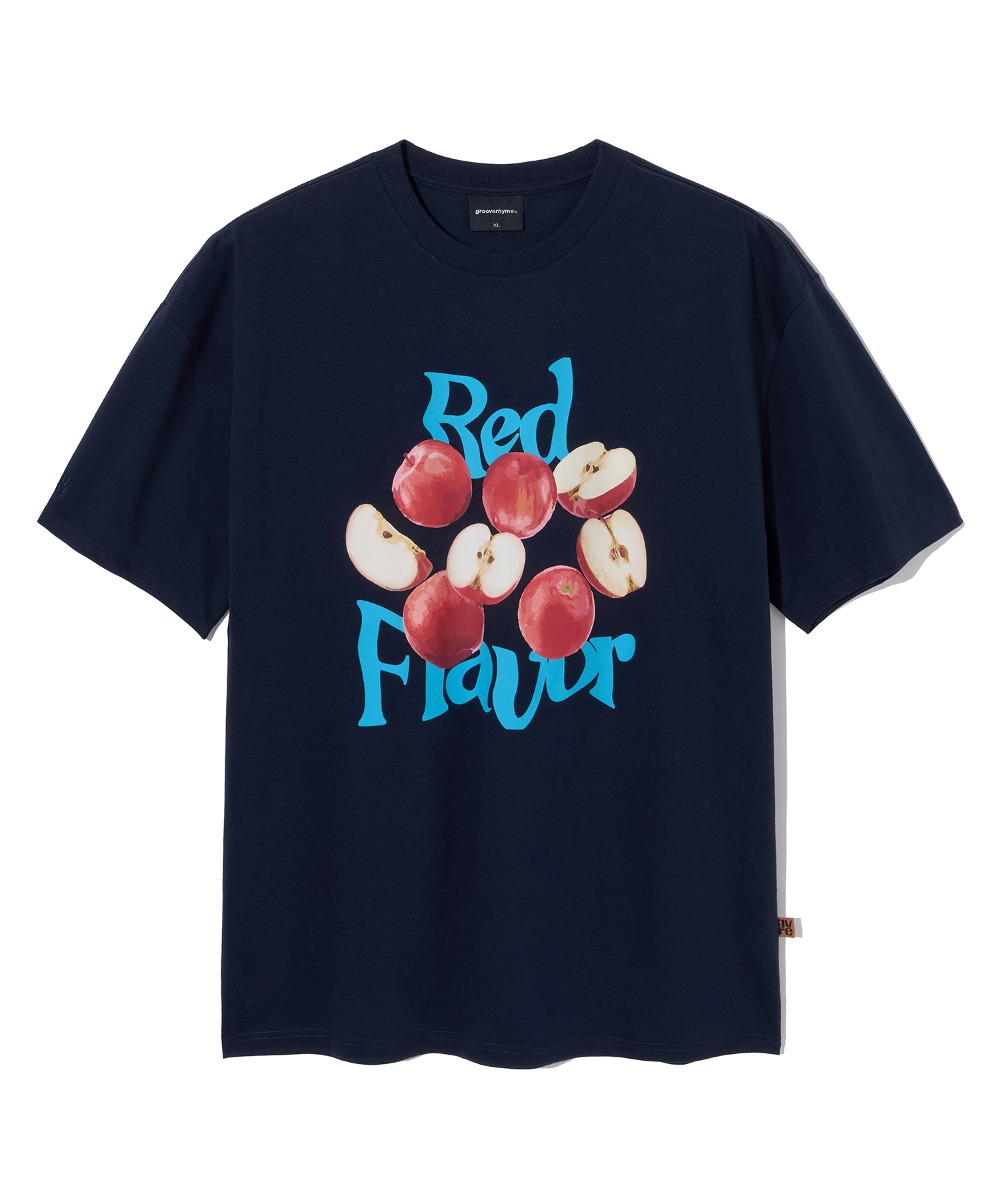 韓國GROOVE RHYME - RED FLAVOR APPLE T-SHIRTS (NAVY)