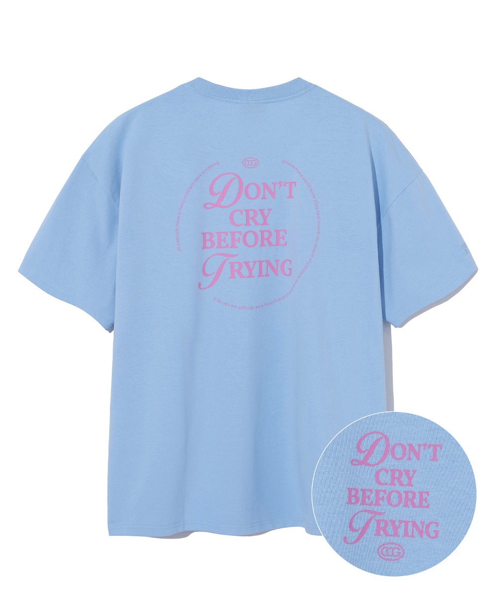 韓國GROOVE RHYME - DONT CRY BEFORE TRYING T-SHIRTS (BLUE SKY)