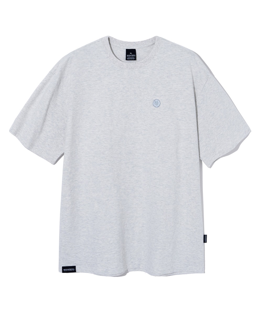 韓國GROOVE RHYME - CIRCULAR GROOVERHYME LOGO T-SHIRTS (OATMEAL GREY) 