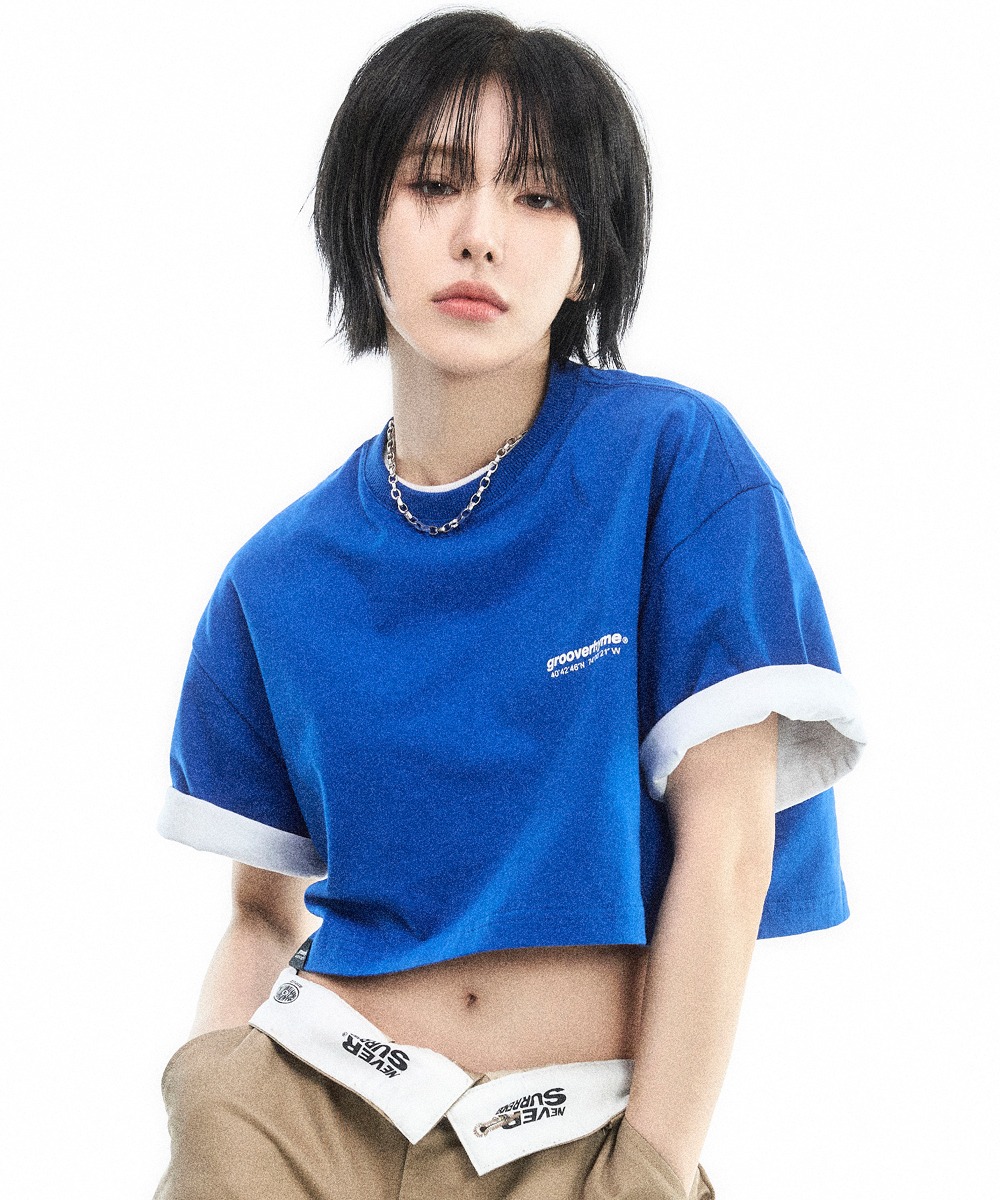 韓國GROOVE RHYME - (W) NYC LOCATION T-SHIRTS (BLUE)|WENDY同款