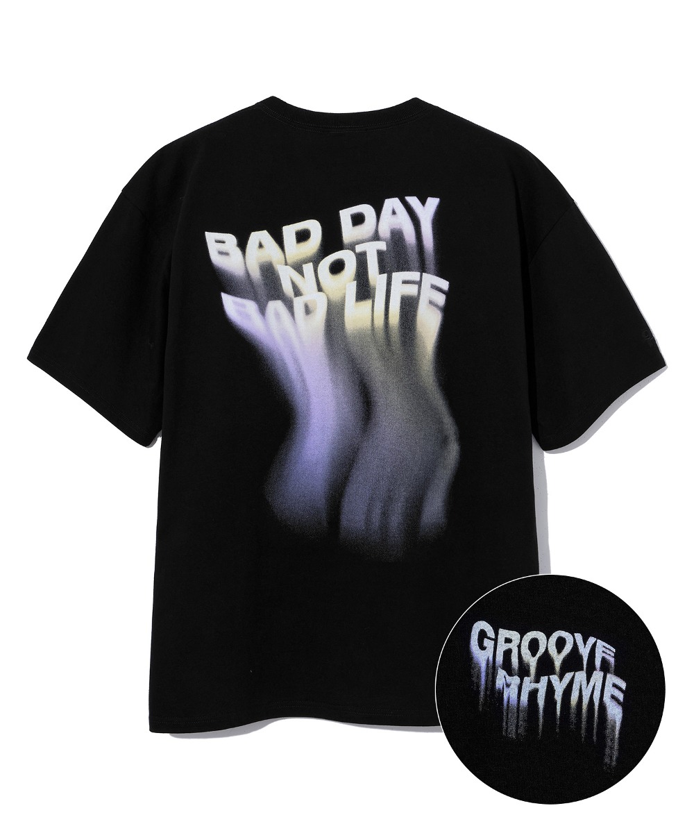 韓國GROOVE RHYME - MELTING LOGO GRAPHIC T-SHIRTS (BLACK)