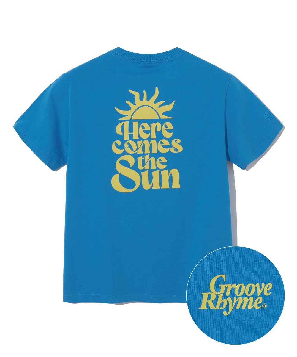 韓國GROOVE RHYME - (W) HERE COMES THE SUN T-SHIRTS (VICTORIA BLUE) 
