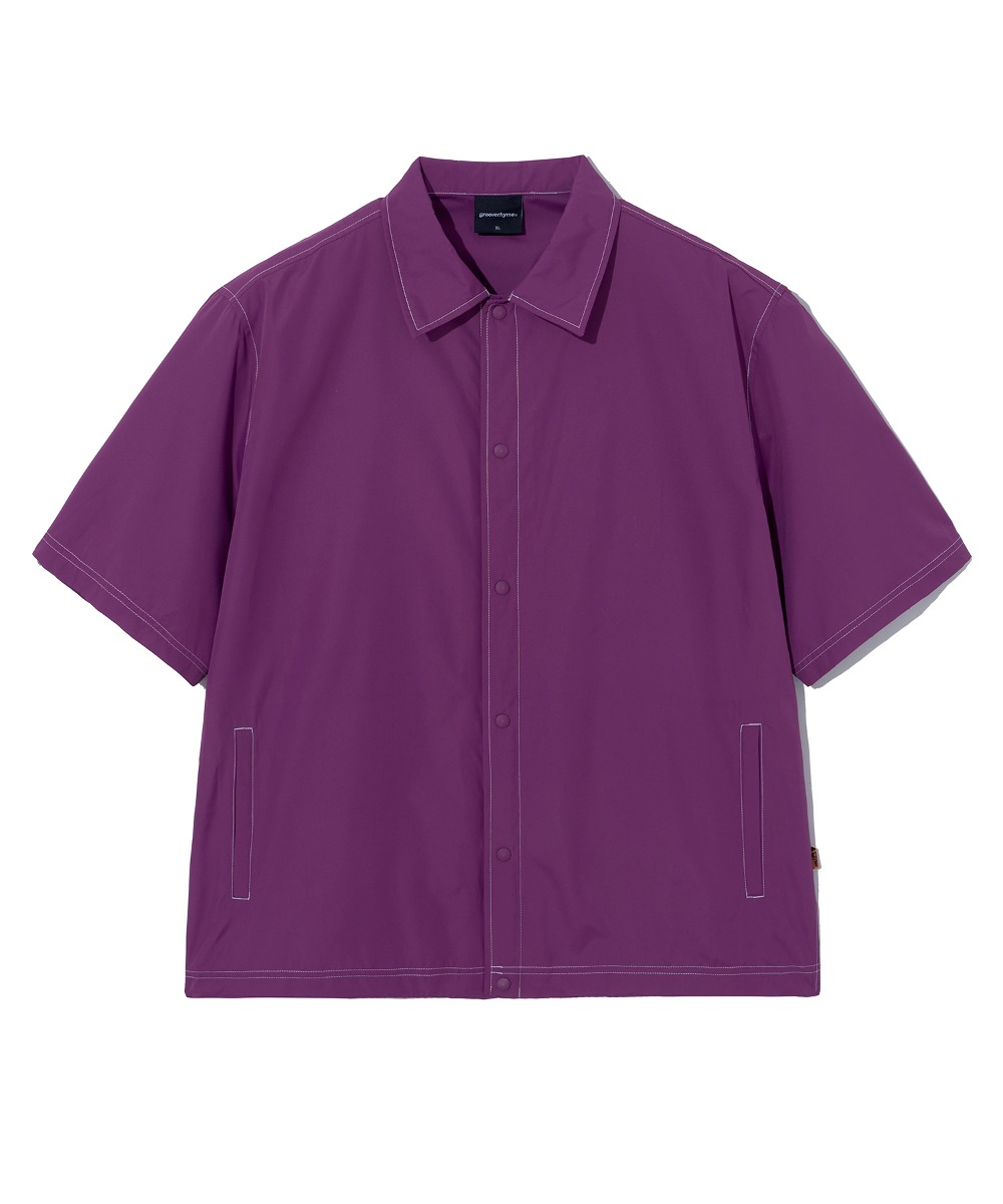 韓國GROOVE RHYME - POINT STITCH COLLAR SHIRTS (PURPLE)