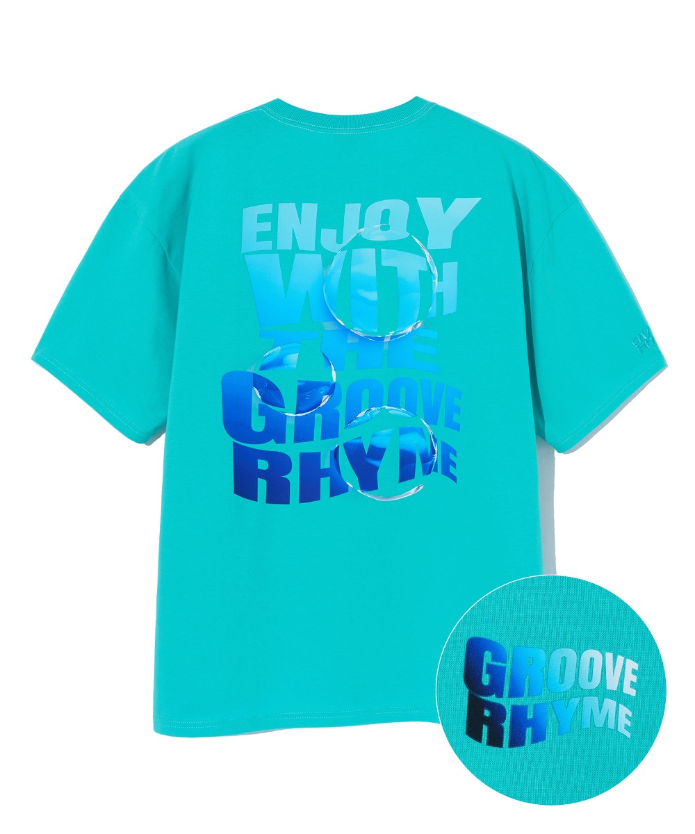 韓國GROOVE RHYME - GRADATION ENJOY LETTERING T-SHIRTS (MINT)