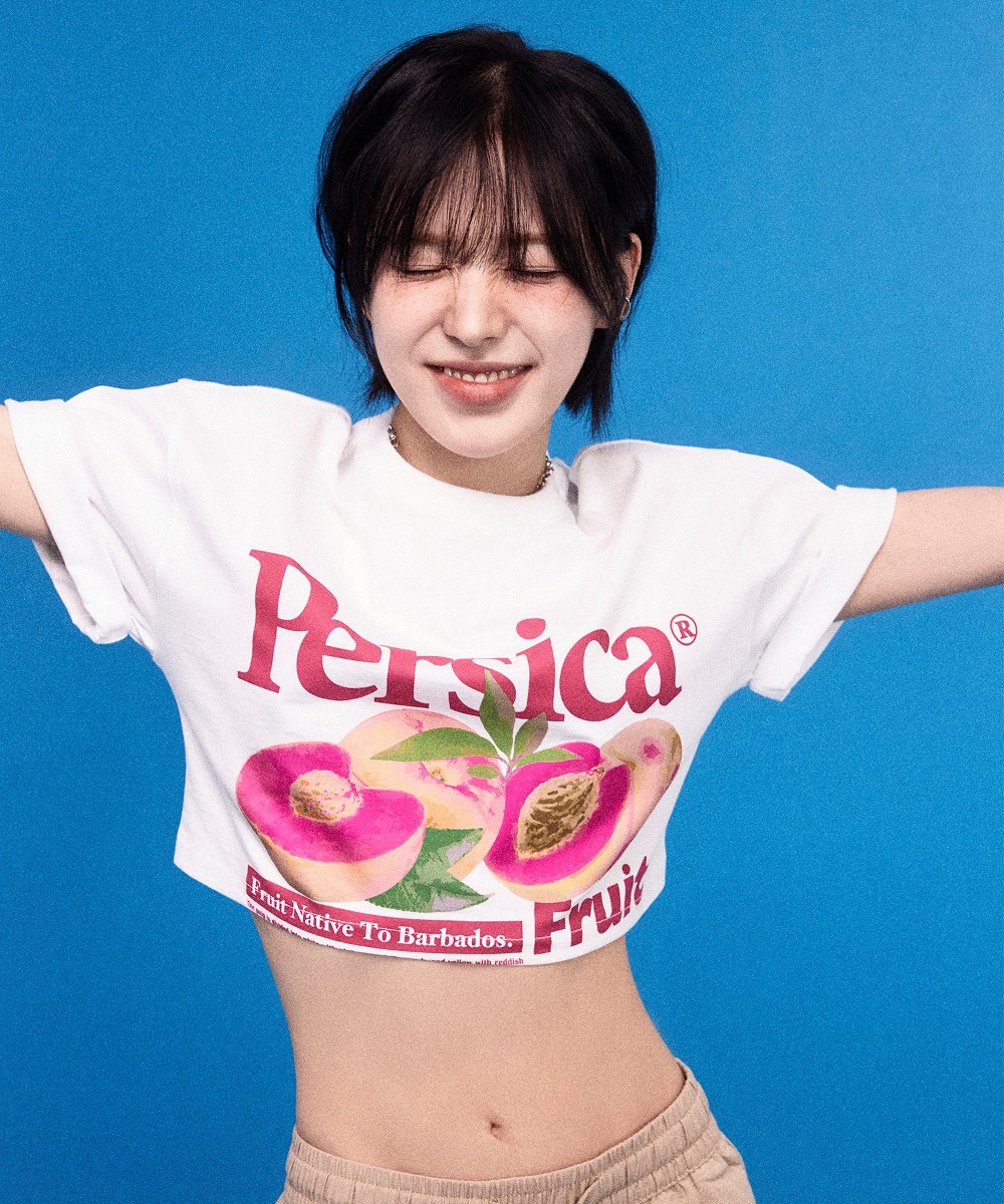 韓國GROOVE RHYME - (W) PERSICA PEACHES T-SHIRTS (WHITE)|WENDY同款