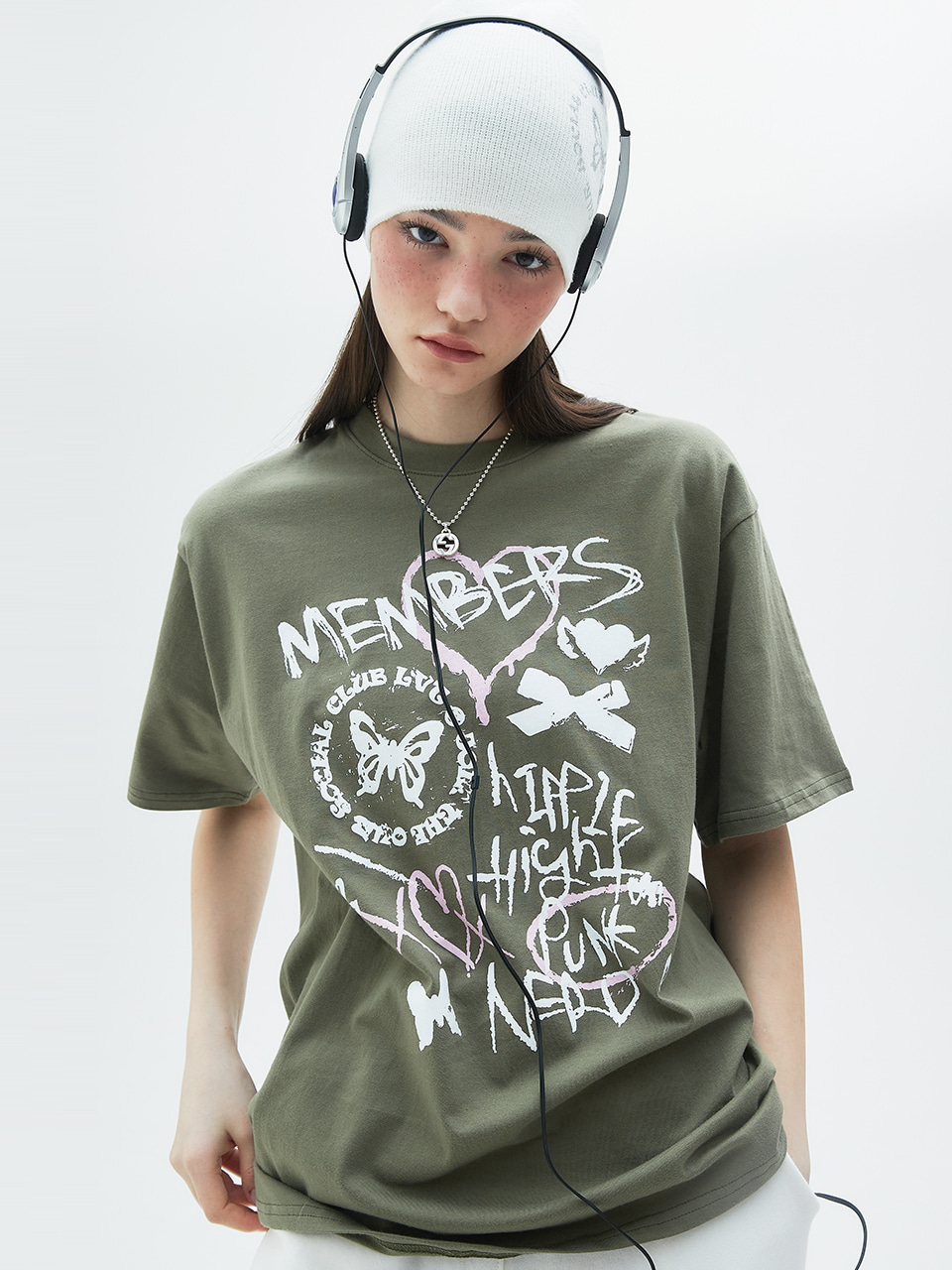 韓國 LUVISTRUE - CL PUNK TEE(KHAKI)