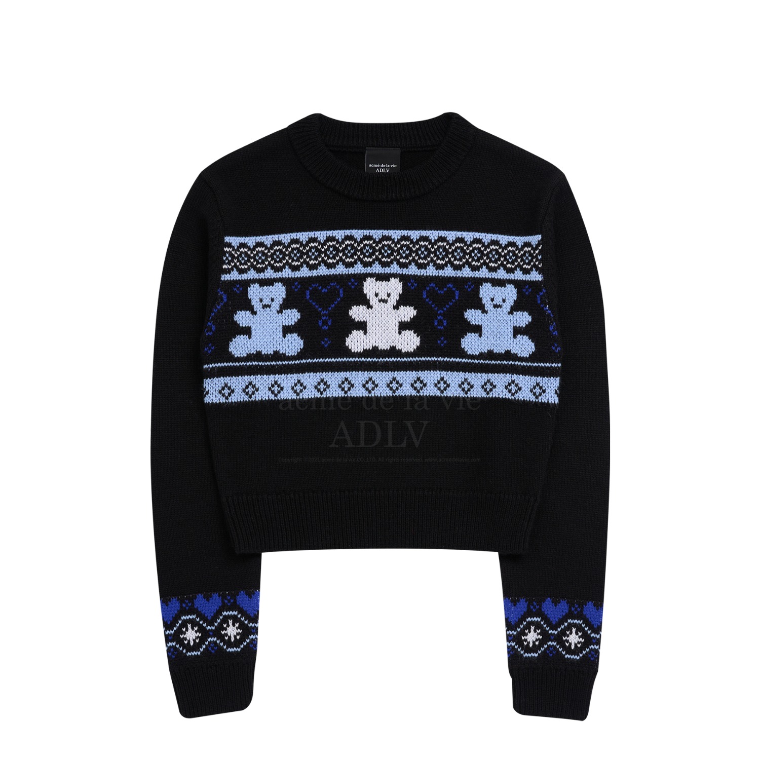 ADLV-[아크메드라비] NORDIC BEAR PATTERN KNIT BLACK