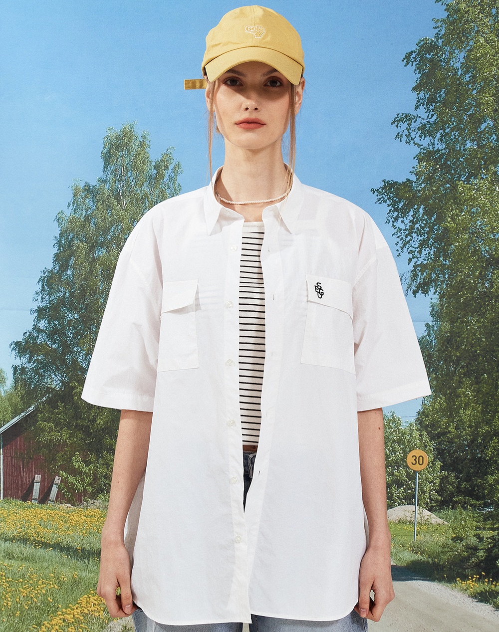 【限定優惠】韓國潮牌 23.65 LOGO POCKET SHIRT WHITE[優惠至19/5 09:00AM]