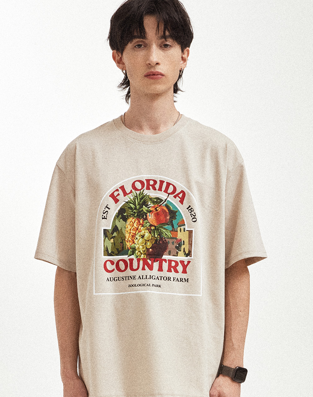【限定優惠】韓國潮牌 23.65 FLORIDA T-SHRIT BEIGE [~5/19 까지][優惠至19/5 09:00AM]