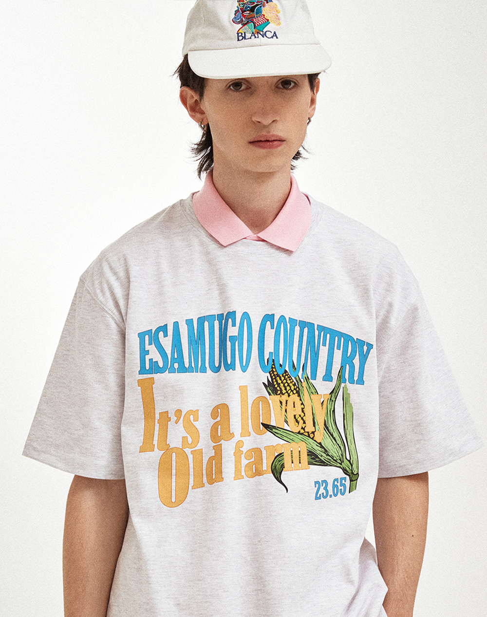 【限定優惠】韓國潮牌 23.65 CORN T-SHIRT WHITE MELANGE [~5/19 까지][優惠至19/5 09:00AM]