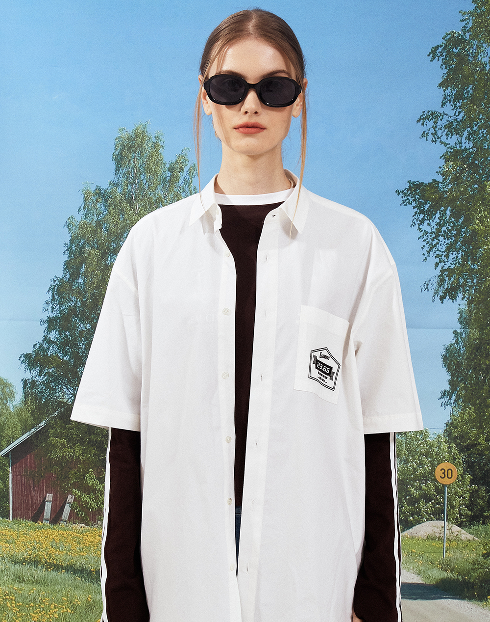 【限定優惠】韓國潮牌 23.65 BOX LOGO SHIRT WHITE[優惠至19/5 09:00AM]