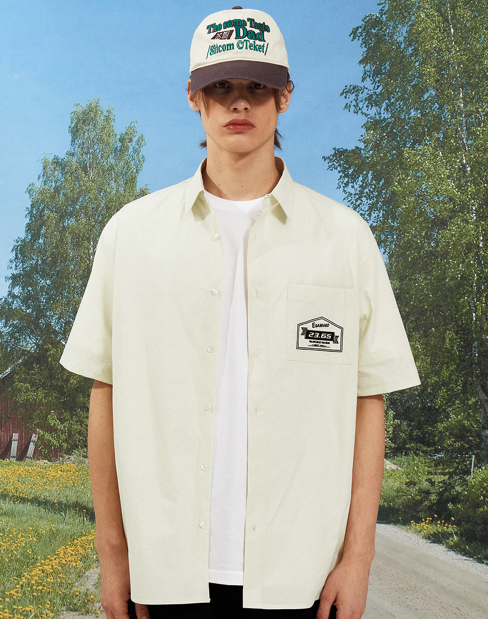 【限定優惠】韓國潮牌 23.65 BOX LOGO SHIRT BEIGE[優惠至19/5 09:00AM]