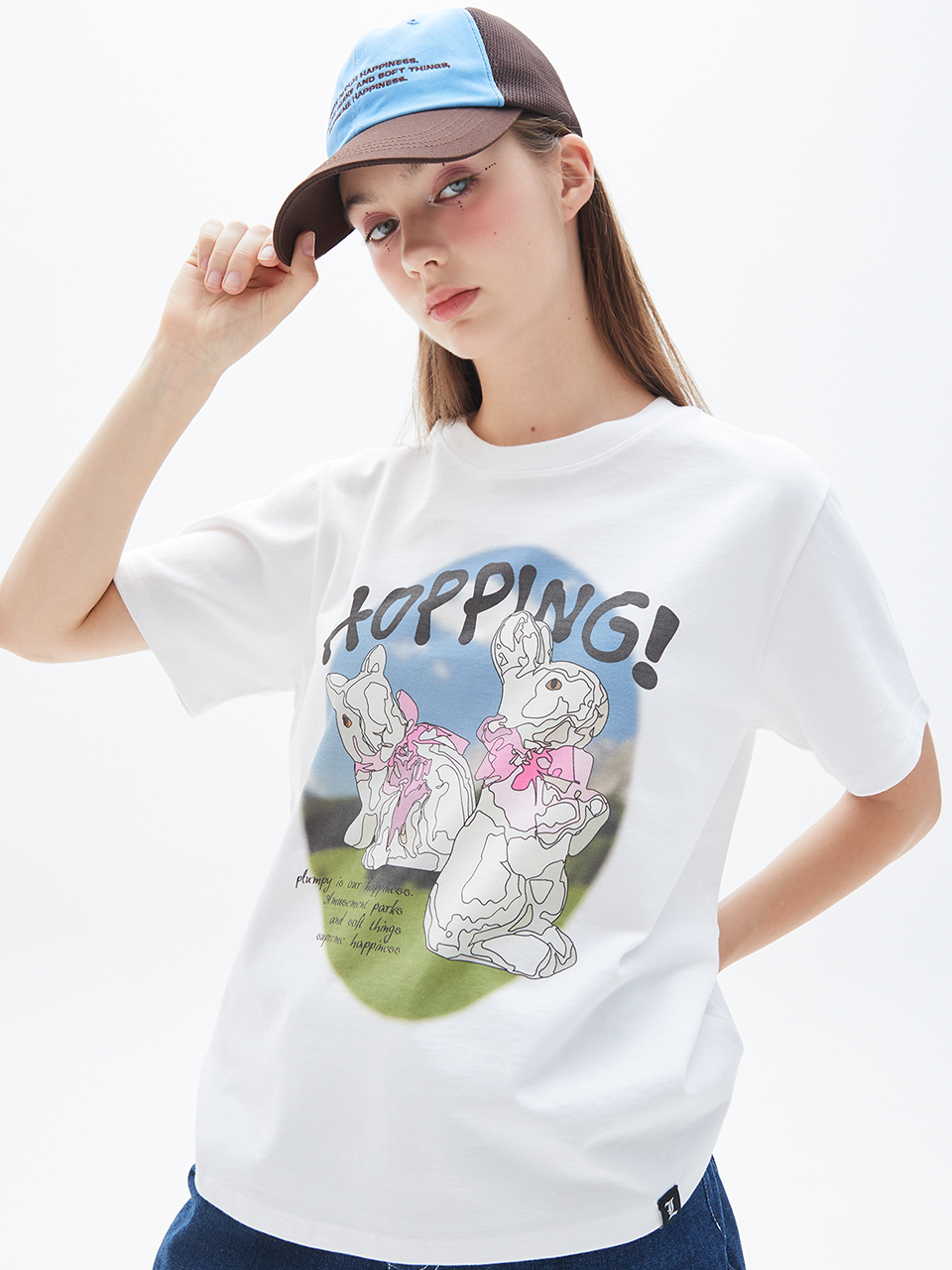 韓國 LUVISTRUE - PY HOPPING RABBIT TEE(WHITE)