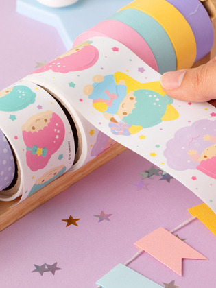【限時優惠】Sanrio - Little Twin Star Face Roll Sticker 雙子星臉卷貼紙 