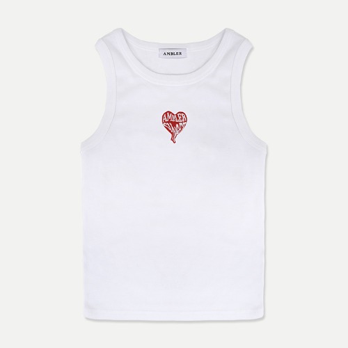 韓國Ambler - Ambler Heart Sunset Sleeveless Top AN202 (White)
