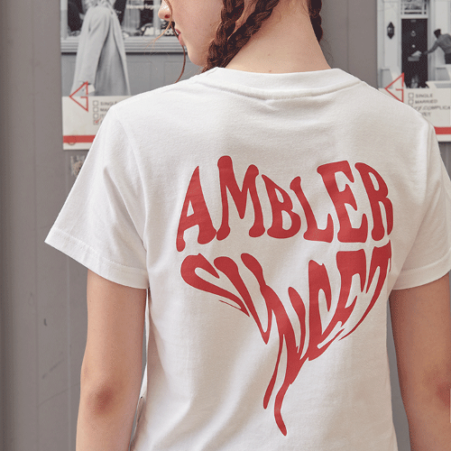 韓國Ambler - Embler Heart Sunset Crop Short Sleeve T-Shirt ACR405 (White)