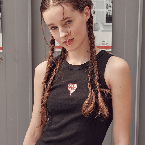 韓國Ambler - Heart Sunset Sleeveless Top AN202 (Black)