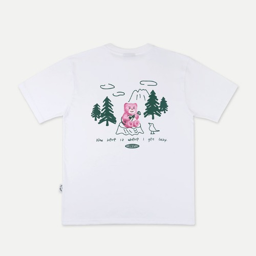 韓國Ambler - Ambler X Bellygom Unisex Song in the Forest Overfit Short Sleeve T-Shirt BS205 (White)