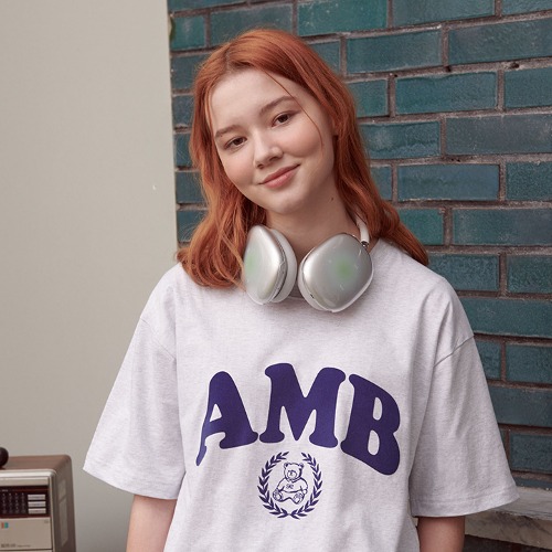 韓國Ambler - Embler Unisex Big Logo Overfit Short Sleeve T-shirt AS1009 (Back Melange)
