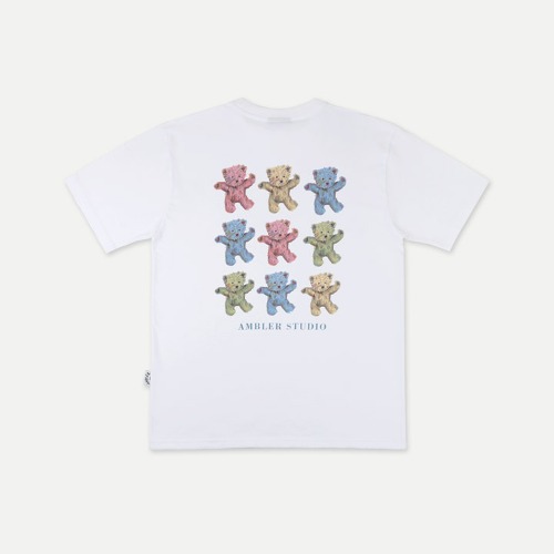 韓國Ambler - Embler Unisex Colorful Overfit Short Sleeve T-shirt AS1016 (White)