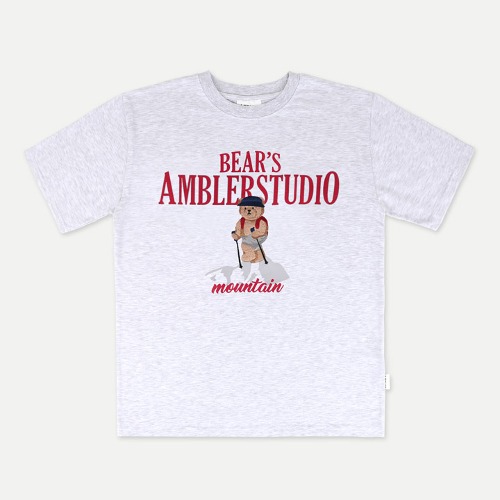 韓國Ambler - Ambler Unisex Hiking bear Overfit Short Sleeve T-shirt AS1011 (Back Melange)