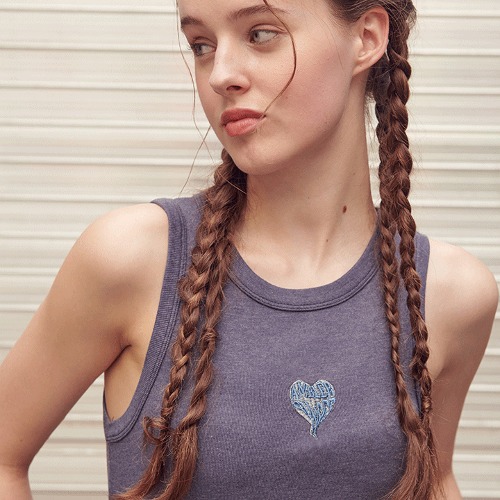 韓國Ambler - Heart Sunset Sleeveless Top AN202 (Denim Blue)