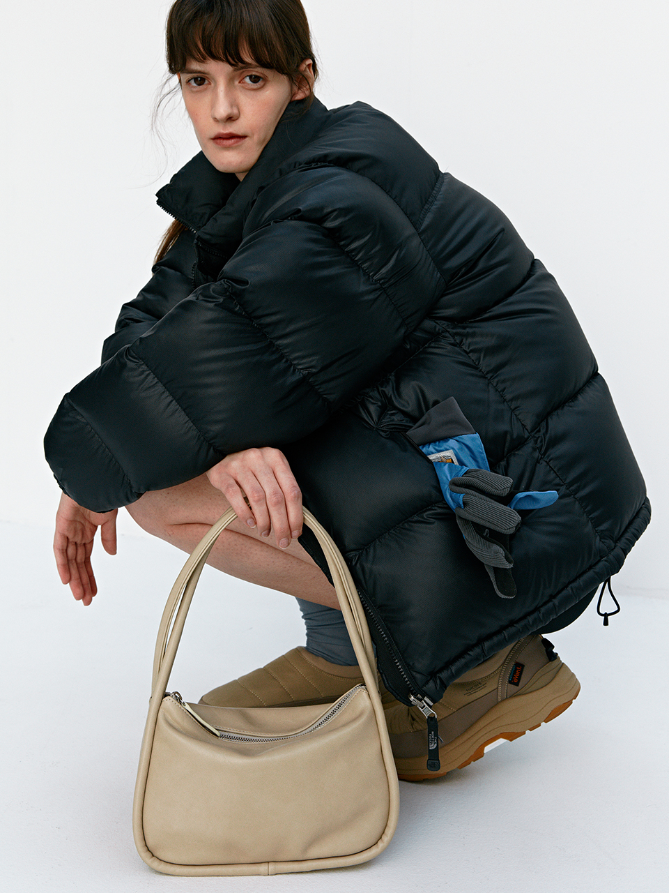 韓國YEOMIM - Mini Ridge Bag (Olive Beige)