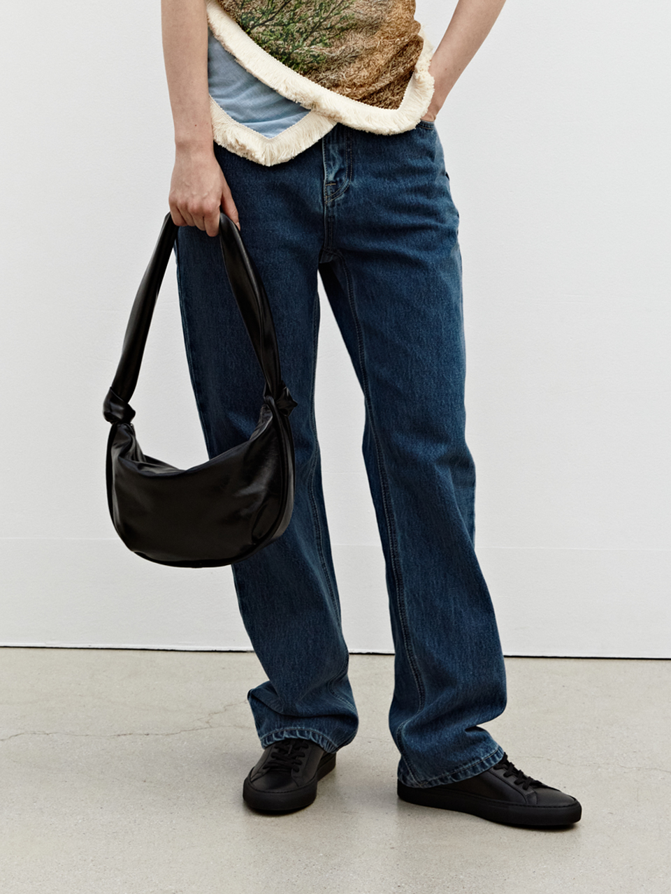 韓國YEOMIM - Mini Cradle Bag (Crinkle Black)