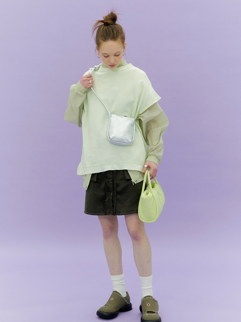 韓國YEOMIM - Mini Layered Bag (Silver)