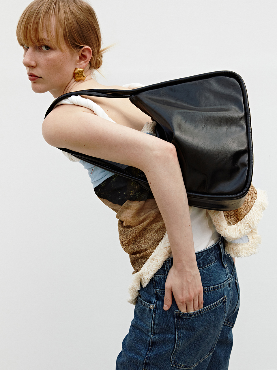 韓國YEOMIM - Ridge Bag (Crinkle Black)