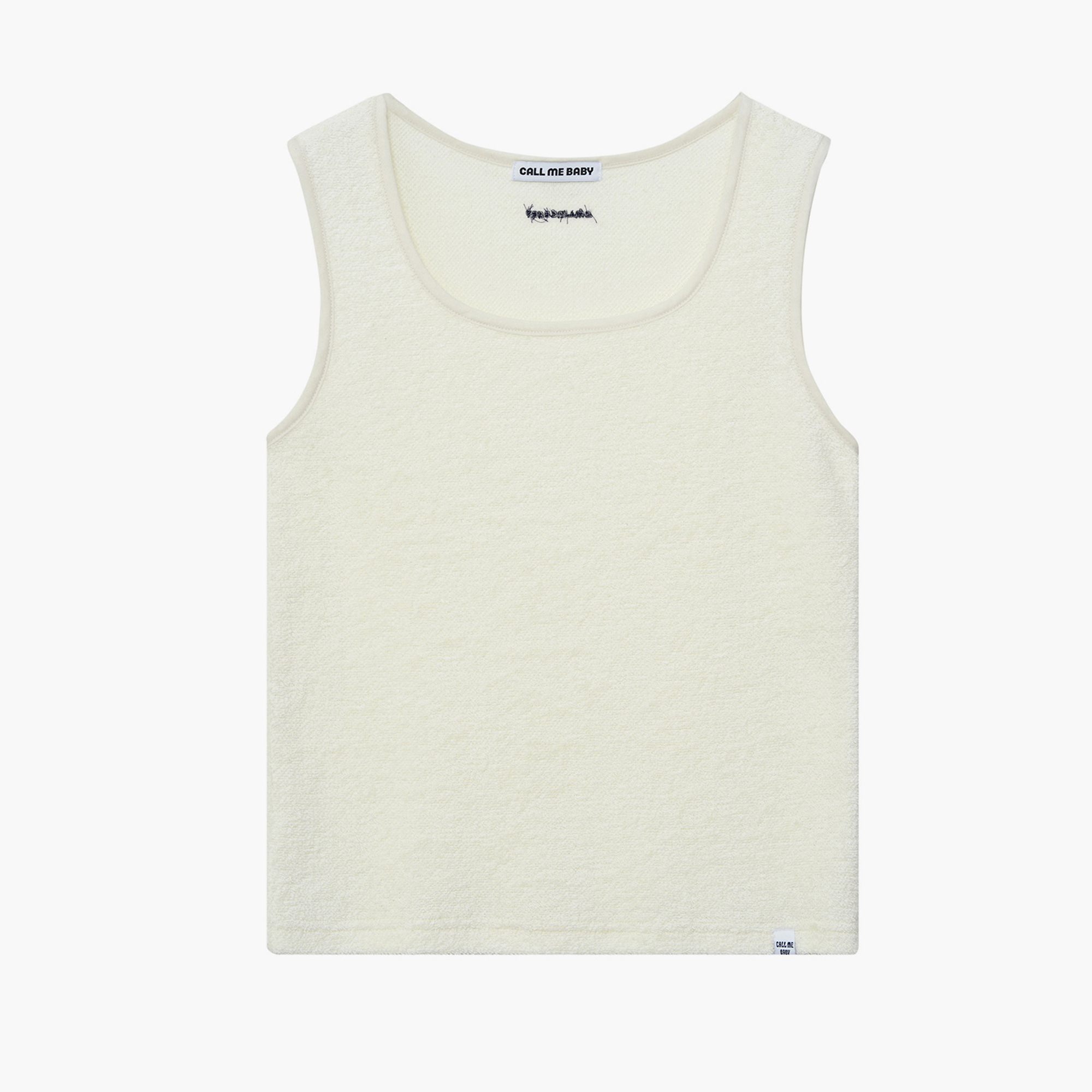 韓國Call Me Baby - Baby Embroidery Logo Terry Tank  _ White