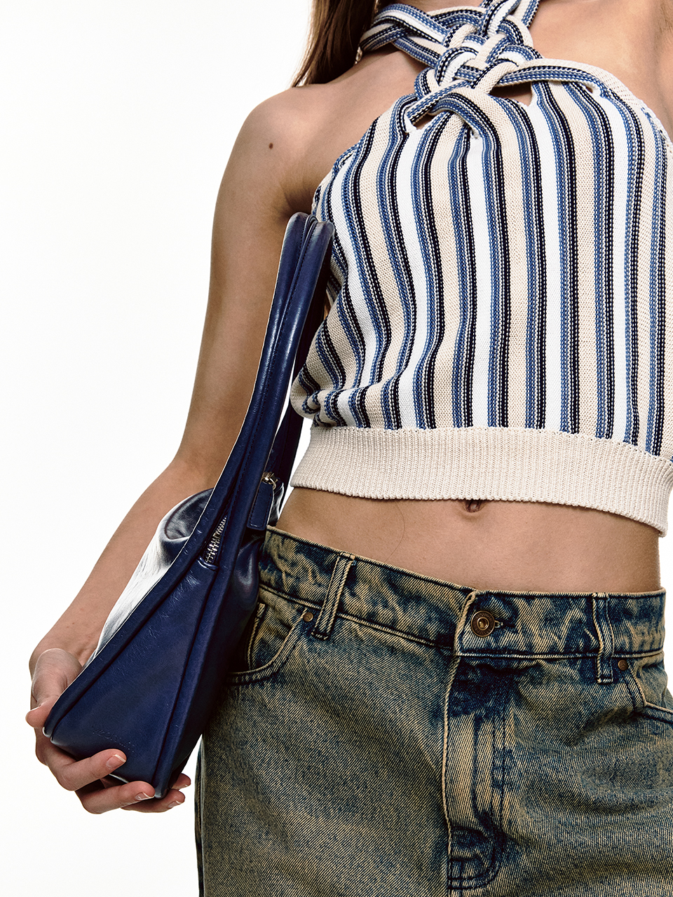 韓國YEOMIM - Mini Ridge Bag (Crinkle Navy)