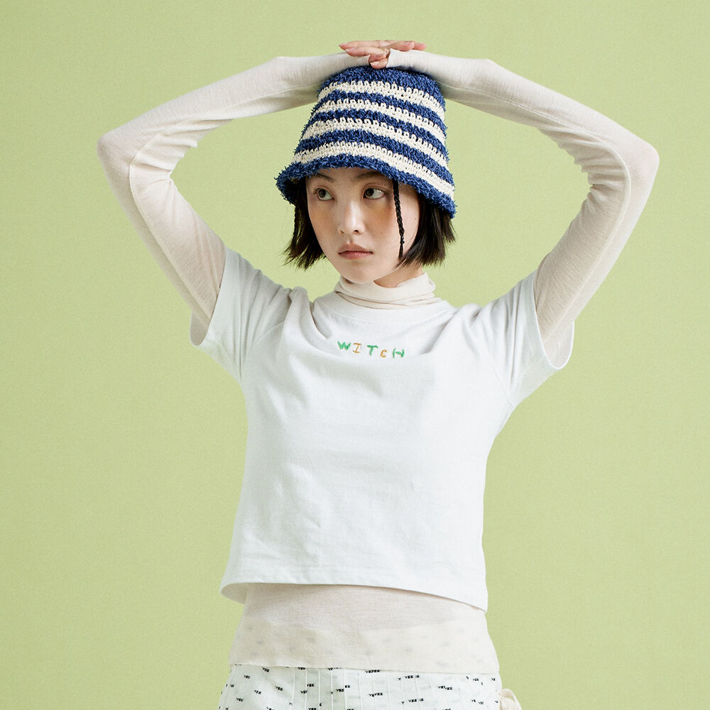 韓國 MISU A BARBE - JULES BUCKET MEDIUM NAVY FURRY