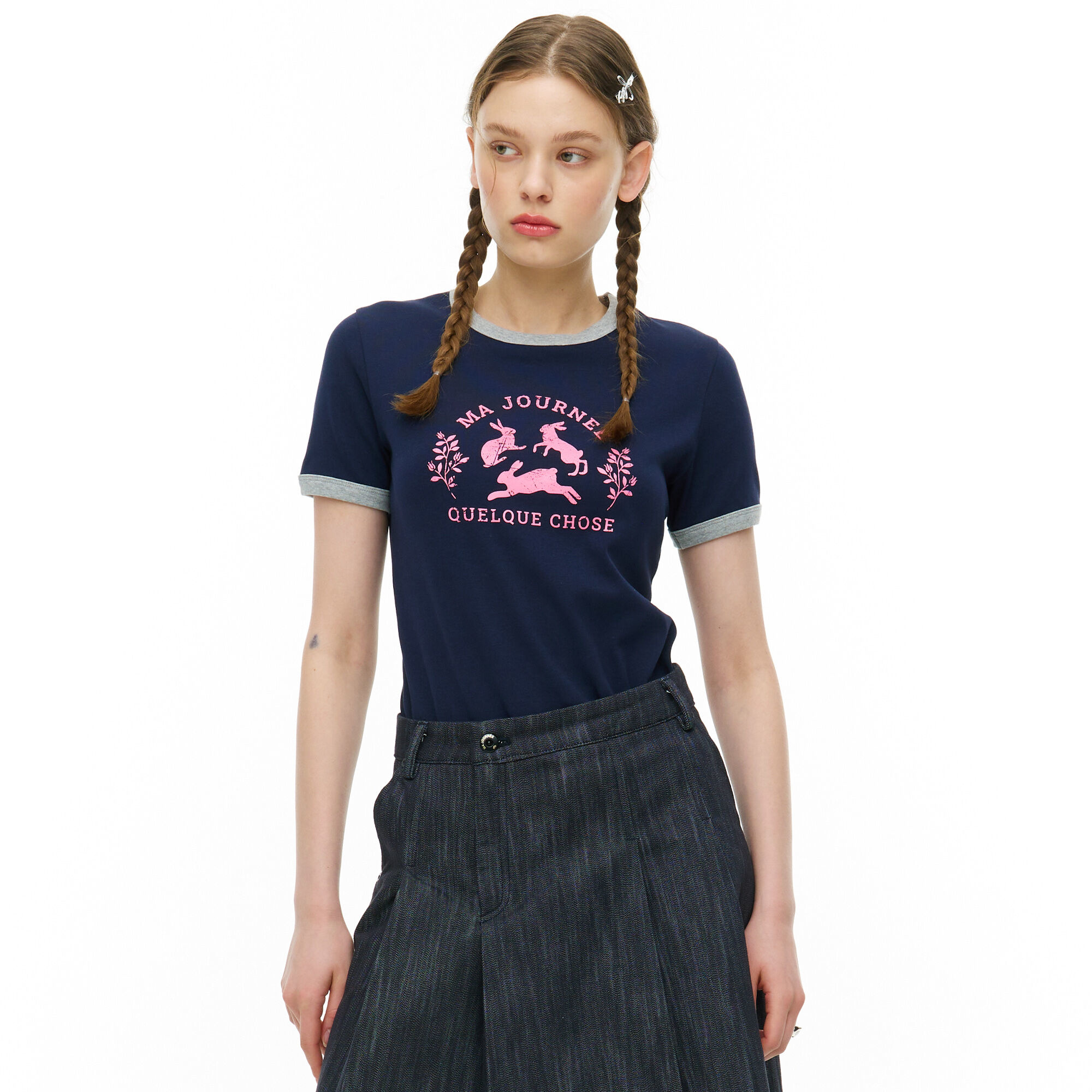 韓國 MA JOURNEE - BUNNY T-SHIRT_NAVY