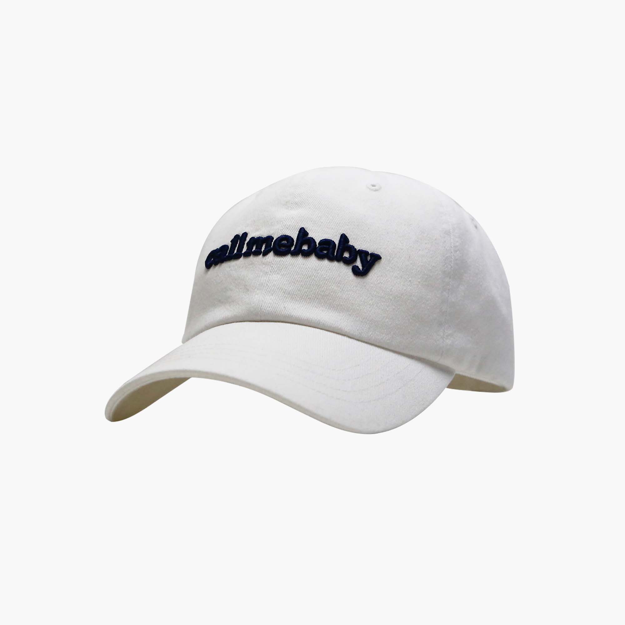韓國Call Me Baby - Puffy Logo Embroidery Ball Cap _ White