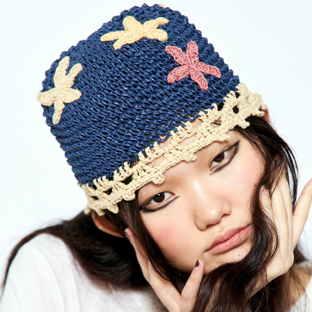韓國 MISU A BARBE - STAR STAR HAT NAVY