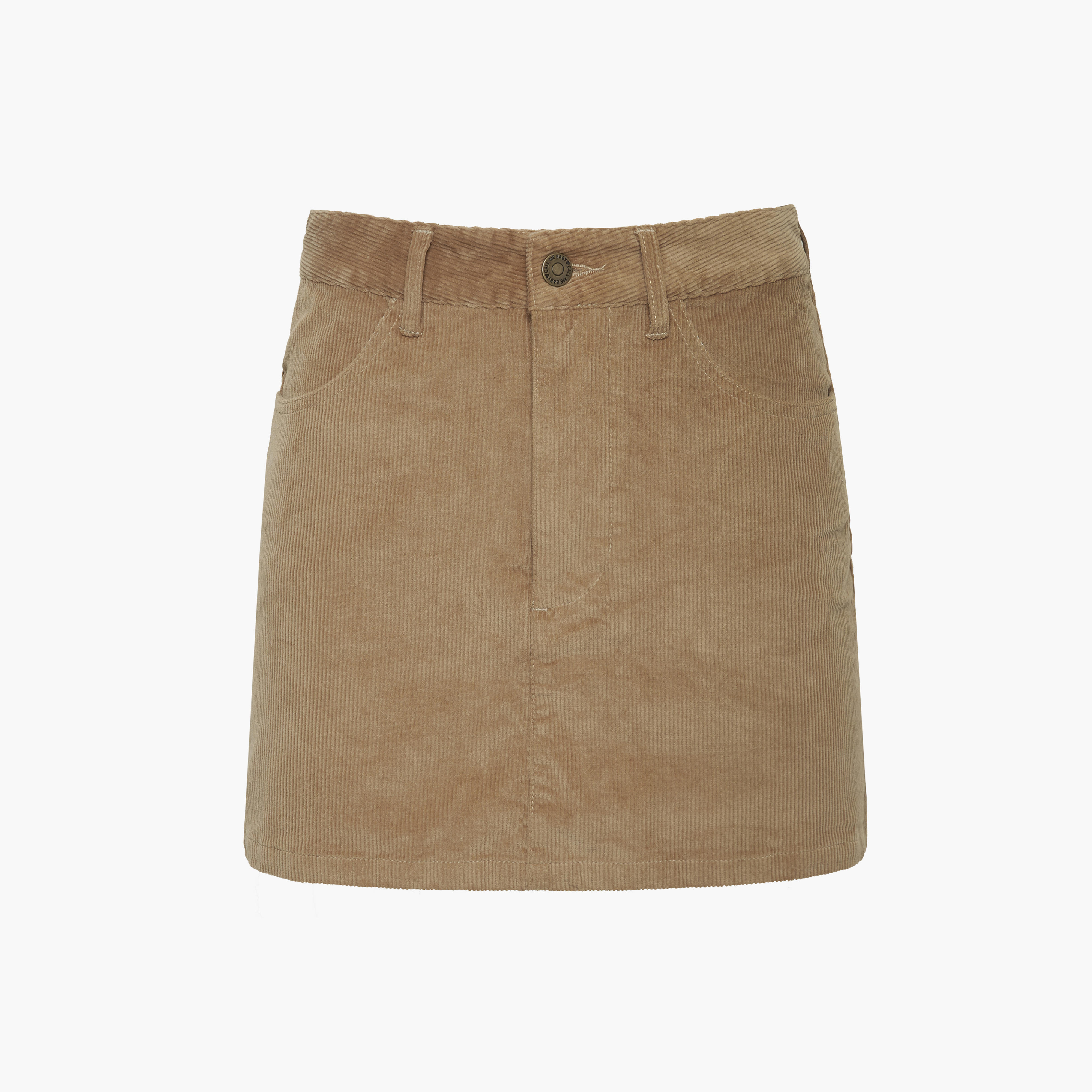 韓國Call Me Baby - Baby Heart Logo Corduroy Skirt _ Tan