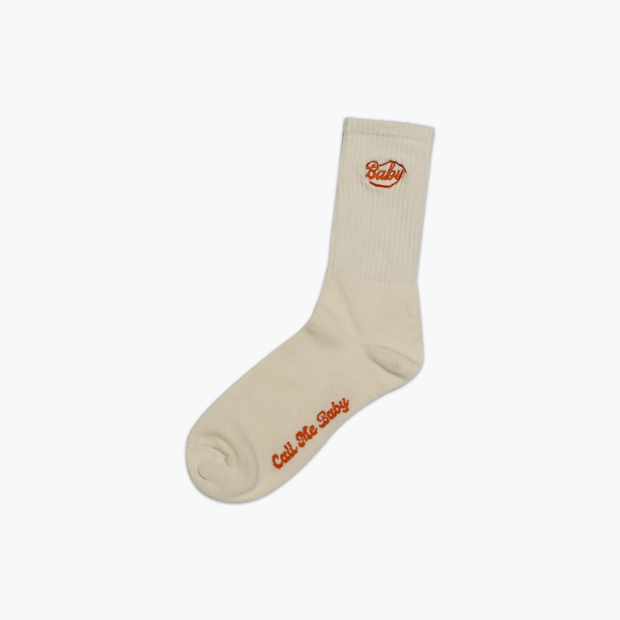 韓國Call Me Baby - Baby Logo Socks (Ecru/Orange)